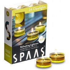 SPAAS theelichtjes Lavendel en Citrus - Refreshing Lightness - ± 4,5 uur - verkocht per 24 SPAAS theelichtjes Lavendel en Citrus - Refreshing Lightness - ± 4,5 uur - verkocht per 24
