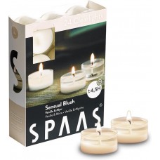 SPAAS theelichtjes Vanille en Mirre - Sensual Blush - ± 4,5 uur - Verkocht per 24 SPAAS theelichtjes Vanille en Mirre - Sensual Blush - ± 4,5 uur - Verkocht per 24